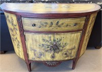 Hand Painted Demilune Cabinet