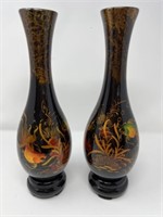 Pair of Modern Oriental Fish Vases