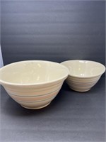Pair of USA Pottery Mixing Bowls