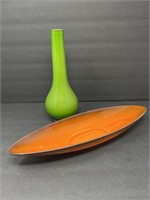 Retro Pottery Dish & Vase