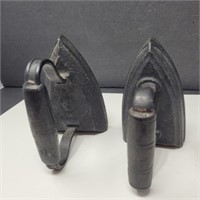 Two Antique Cast Iron Sad Irons