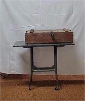 Ammo Wooden Box & Metal Table w/Fold Down Ends