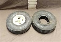Pair of Tires 4.10/3.50-4 W/Tubes & 1 Rim