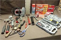 Assorted Tools Electric Stapler, Hammers, Sockets