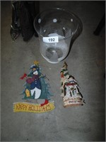 Large Candle Holder + Christmas Decor