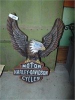 Harley-Davidson Motorcycle Painted Concrete Slab