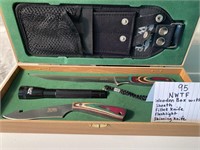 NWTF Wooden Box with Sheath Fillet Knife