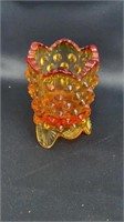 Fenton Amberina Hobnail Toothpick Holder