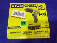 Ryobi Tested+Runs 3/8" Drill/Driver Cordless Kit