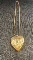 14 KT Necklace w/ heart locket marked