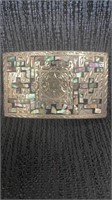 Belt buckle w/ Mother of Pearl in-lay