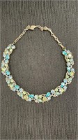 Vintage Blue Rhinestone Necklace