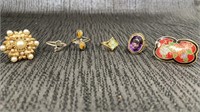 Five rings. Costume jewelry