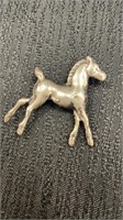 Vtg 1950s Sterling prancing horse pin