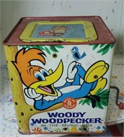 Vintage woody woodpecker in the box