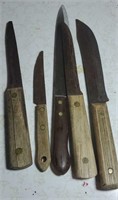 A grouping of butcher knives