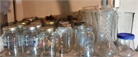 Contents of shelf mostly quart jars