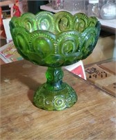 Beautiful green compote approx 7 inches tall