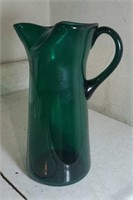 Nice deep green vase approx 13 inches tall