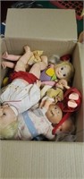 Box of vintage babydolls