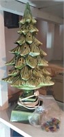 Light up ceramic Christmas tree approx 14 inches