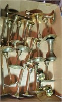 Group of candleholders brass