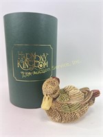 Harmony Kingdom duck with egg box figurine in box