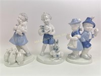 Set of 3 Gerold Porzellan Bavaria figurines- girl