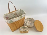 Set of 3 Longaberger baskets- small rectangle,