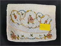 Vintage French beaded & embroidered purse