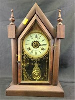 Antique cathedral clock - damaged, no key,