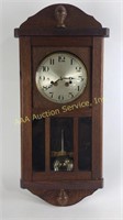 Antique wall clock with beveled glass. No key