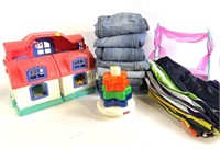 Fisher Price Little People house, barbie bed,