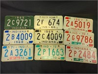 Assortment of Indiana license plates