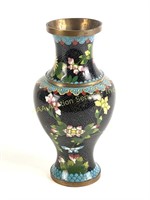 Antique Chinese cloisonné vase 8" tall