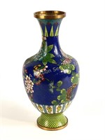 Antique Chinese cloisonné vase 9.5" tall