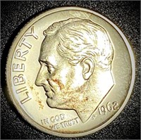 SILVER 1962 S Proof Roosevelt Dime