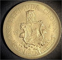 SILVER 1963 Large Bermuda One Crown