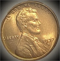 High Grade 1937 D Wheat Cent