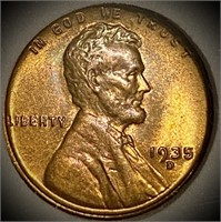 High Grade 1935 D Wheat Cent