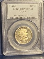 1981 S PR69 DCAM Susan B Anthony TYPE 1