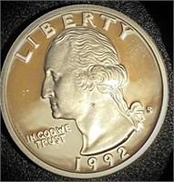 1992 S Silver Proof Quarter
