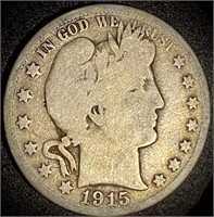 1915 D Barber Half Dollar