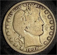 1908 Barber Half Dollar