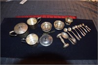 Lot of Sterling Baby Cups, Spoons, Nut Bowls, and