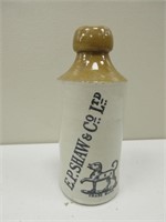 Antique Stoneware E.P. Shaw Ginger Bottle