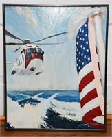 B. E. Richardson '92 Coast Guard Helicopter & Flag