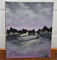 J. Papineau "Sailing" Acrylic on Canvas
