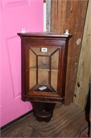 Mahogany Mini Hanging Corner Curio Cabinet