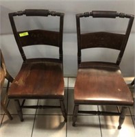 PAIR OF INLAID BACK SIDE CHAIRS